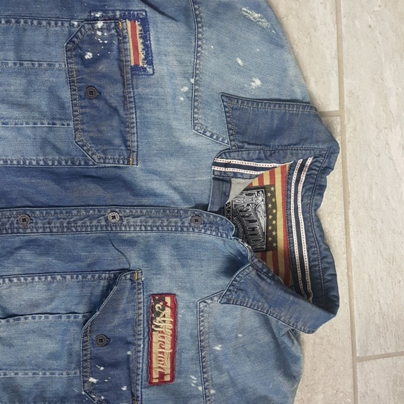 AFFLICTION Denim shirt.NEVER WORN - Picture 2 of 4